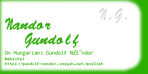 nandor gundolf business card